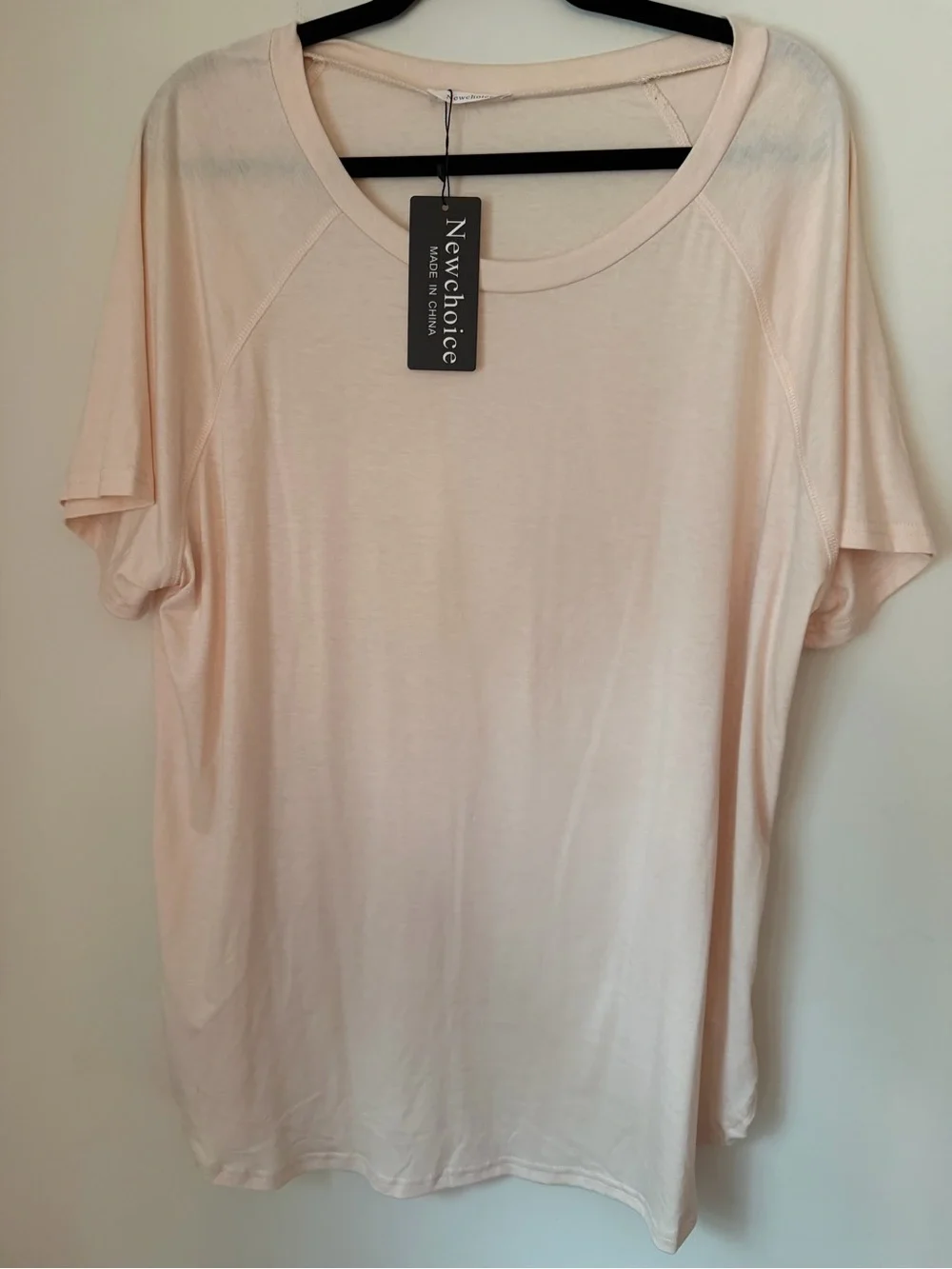 Newchoice Womens 2XL Blush Pink Crew Neck Short Sleeve T-Shirt NWT Soft Top